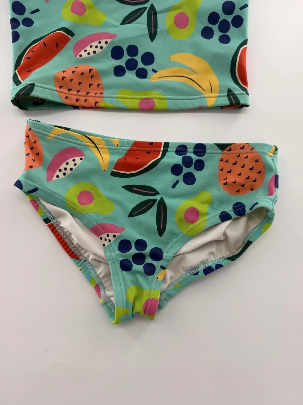 Hanna Andersson Printed Easy 2pc Set Swimsuit Swim Fruit Salad Teal Girls Kids